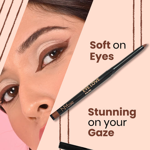 NY Bae Colored Kajal - Brown Babe (0.30 gm) | Brown Kajal | Eyeliner | Waterproof | Smudgeproof | Kajal Pencil | Eye Makeup | Eyeshadow