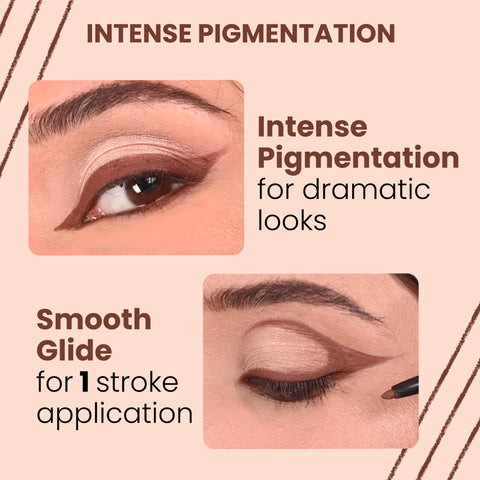 NY Bae Colored Kajal - Brown Babe (0.30 gm) | Brown Kajal | Eyeliner | Waterproof | Smudgeproof | Kajal Pencil | Eye Makeup | Eyeshadow