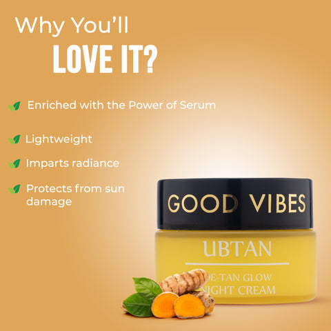 Good Vibes De Tan Glow Ubtan Night Cream 80 gm (GT)
