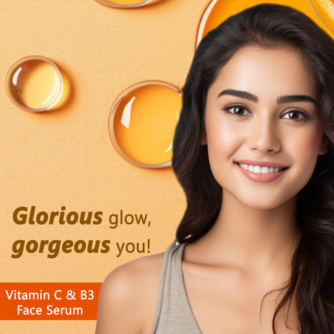 Good Vibes Vitamin C & B3 Skin Glow Face Serum | Free 50% Product Extra| With Orange | Easy Absorption | No Parabens, No Silicones, No Sulphates, No Animal Testing (15 ml)