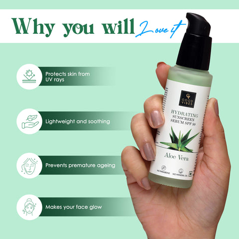 Good Vibes Aloe Vera Hydrating Sunscreen Serum SPF50 (45 ml)