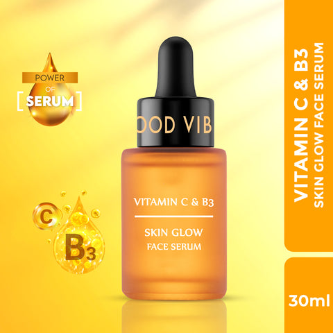 Good Vibes Vitamin C & B3 Skin Glow Face Serum | With Orange | Easy Absorption (30 ml)