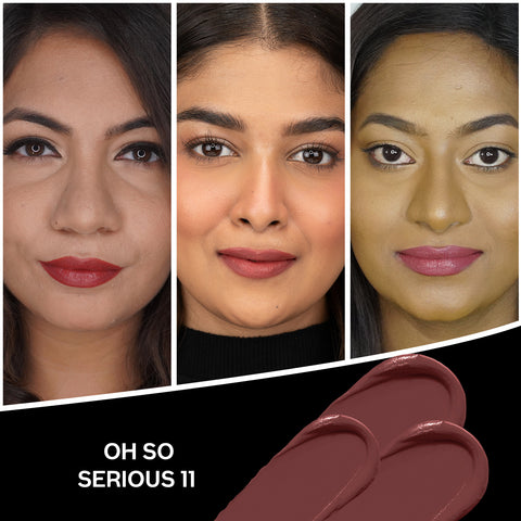 FACES CANADA Comfy Matte Creme Lipstick - Oh So Serious, 4.2 gm | Long Stay | Creamy Matte Finish | Intense Color | Hydrating & Nourishing | Smooth Application