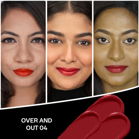 FACES CANADA Comfy Matte Creme Lipstick - Over And Out, 4.2 gm| Long Stay | Creamy Matte Finish | Intense Color | Hydrating & Nourishing | Smooth Application