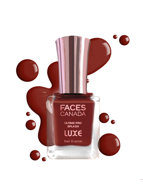 FACES CANADA Ultime Pro Splash Luxe Nail Enamel - Just Rust (L58), 12ml | Glossy Finish | Quick Drying | Long Lasting | High Shine | Chip Defiant | Even-Finish | Vegan | Non-Toxic | Ethanol-Free