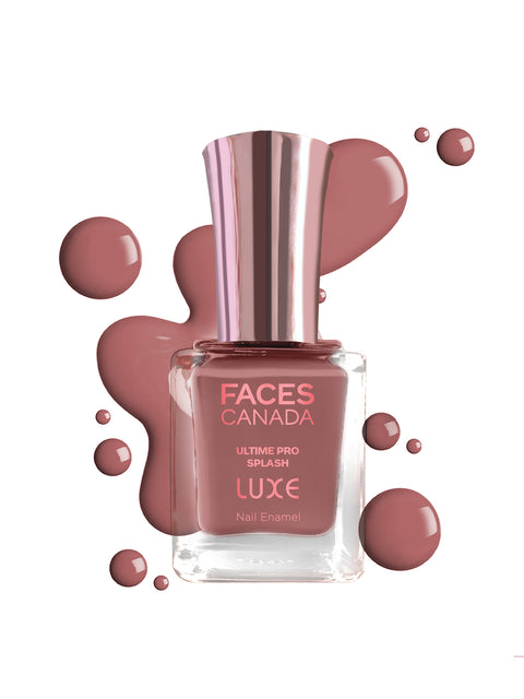 FACES CANADA Ultime Pro Splash Luxe Nail Enamel - Rose Dusk (L43), 12ml | Glossy Finish | Quick Drying | Long Lasting | High Shine | Chip Defiant | Even-Finish | Vegan | Non-Toxic | Ethanol-Free