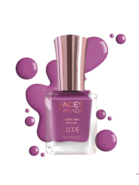 FACES CANADA Ultime Pro Splash Luxe Nail Enamel - Purple Punch (L51), 12ml | Glossy Finish | Quick Drying | Long Lasting | High Shine | Chip Defiant | Even-Finish | Vegan | Non-Toxic | Ethanol-Free