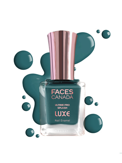 FACES CANADA Ultime Pro Splash Luxe Nail Enamel - Teal Veil (L31), 12ml | Glossy Finish | Quick Drying | Long Lasting | High Shine | Chip Defiant | Even-Finish | Vegan | Non-Toxic | Ethanol-Free