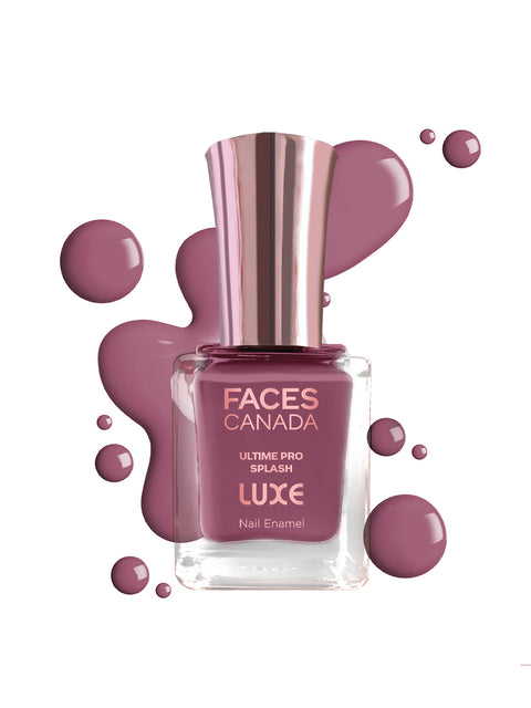 FACES CANADA Ultime Pro Splash Luxe Nail Enamel - Mauve Flirt (L44), 12ml | Glossy Finish | Quick Drying | Long Lasting | High Shine | Chip Defiant | Even-Finish | Vegan | Non-Toxic | Ethanol-Free