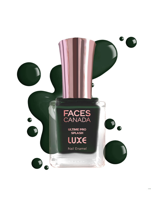 FACES CANADA Ultime Pro Splash Luxe Nail Enamel - Pine Canopy (L36), 12ml | Glossy Finish | Quick Drying | Long Lasting | High Shine | Chip Defiant | Even-Finish | Vegan | Non-Toxic | Ethanol-Free