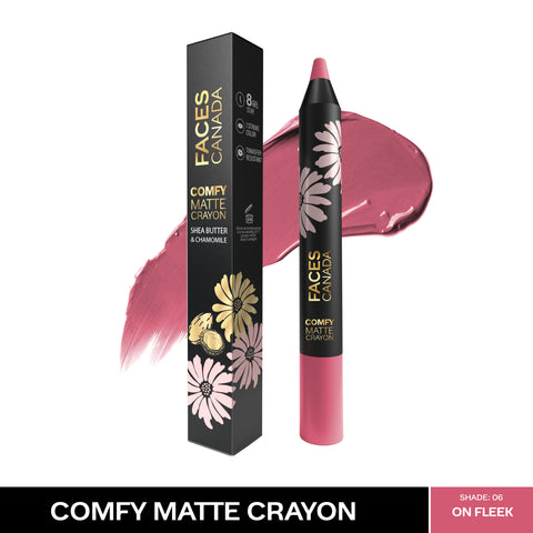 FACES CANADA Comfy Matte Crayon I Creamy Matte I Chamomile & Shea Butter I Alcohol-free I On fleek 06 2.8 gm