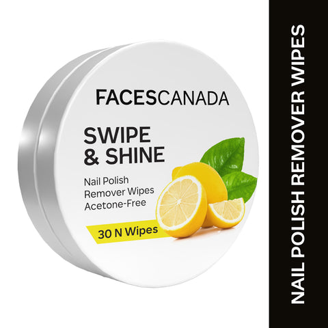 FACES CANADA Swipe & Shine Nail Polish Remover Wipes - Lemon 30 pc