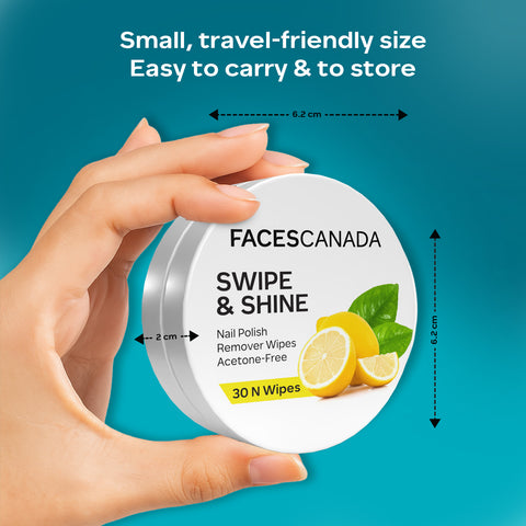 FACES CANADA Swipe & Shine Nail Polish Remover Wipes - Lemon 30 pc