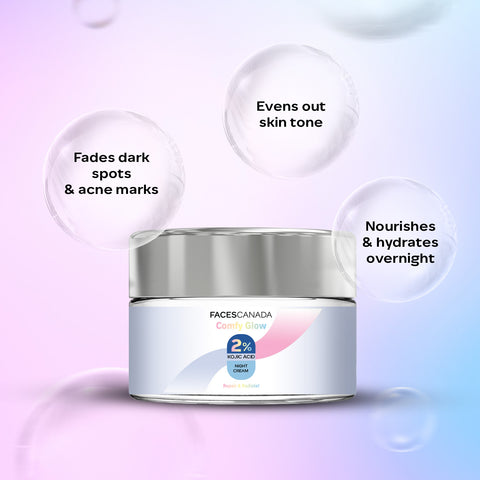 FACES CANADA Comfy Glow 2% Kojic Acid Night Cream - 25 gm