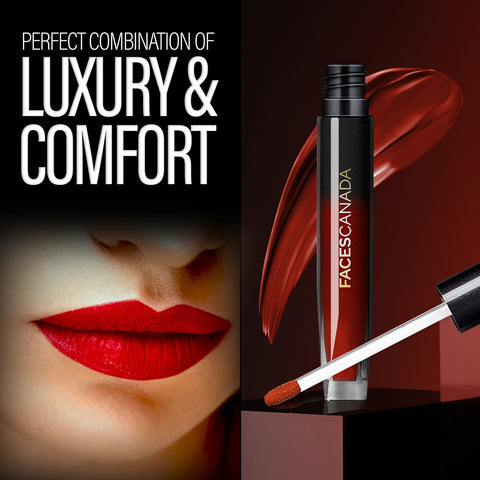 FACES CANADA Comfy Silk Liquid Lipstick - Soulful Brown 01, 3 ml | Satin Matte HD Finish | Luxe Comfort | Longlasting | No Dryness | Smooth Texture | Mulberry Oil & Shea Butter For Plump Hydrated Lips