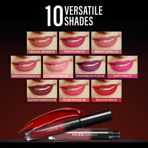 FACES CANADA Comfy Silk Liquid Lipstick - Elegant Maroon 08, 3 ml | Satin Matte HD Finish | Luxe Comfort | Longlasting | No Dryness | Smooth Texture | Mulberry Oil & Shea Butter For Plump Hydrated Lips