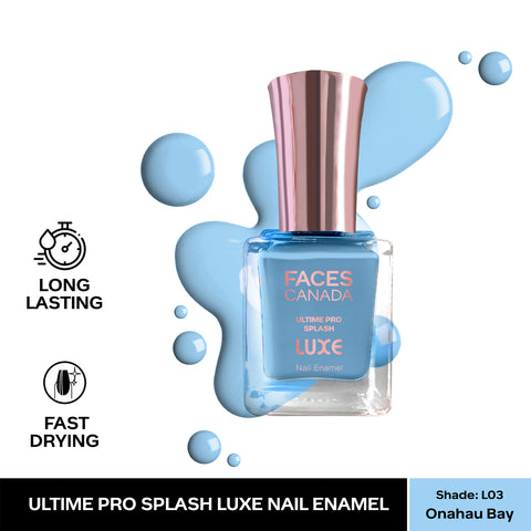 FACES CANADA Ultime Pro Splash Luxe Nail Enamel - Onahau Bay (L03), 12ml | Glossy Finish | Quick Drying | Long Lasting | High Shine | Chip Defiant | Even-Finish | Vegan | Non-Toxic | Ethanol-Free