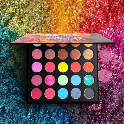 FACES CANADA Professional 25 IN 1 Eyeshadow Palette - Flamboyant, 27.5g | High Shine Shimmer & Intense Velvety Matte Finish | Highly Pigmented | Long Lasting | Smooth Texture | Easily Blendable