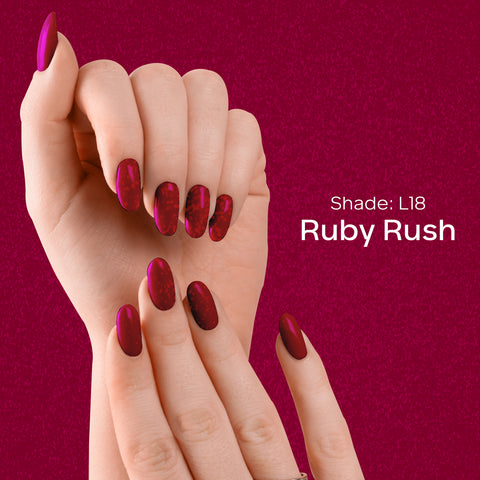 FACES CANADA Ultime Pro Splash Luxe Nail Enamel - Ruby Rush (L18), 12ml | Glossy Finish | Quick Drying | Long Lasting | High Shine | Chip Defiant | Even-Finish | Vegan | Non-Toxic | Ethanol-Free