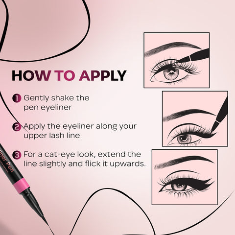 FACES CANADA Magneteyes Fresh Eyeliner Pen - Black, 1 ml | All - Day Waterproof & Smudgeproof | Long-Lasting | Intense Color Payoff | Quick Drying & One Stroke Application | Rose Extract