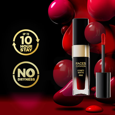 FACES CANADA Comfy Matte Pro Liquid Lipstick - Raise Your Wine 03, 5.5 ml | 10HR Longstay | Intense Color | Macadamia Oil & Olive Butter Infused | Lightweight Super Smooth | No Dryness | No Alcohol