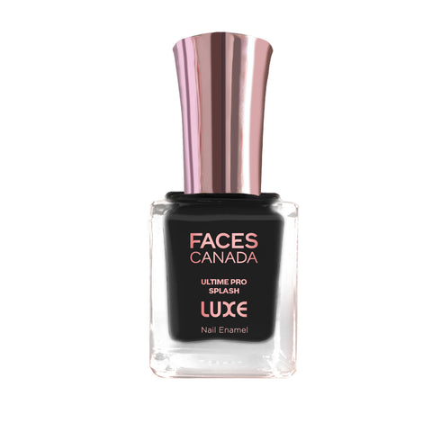 FACES CANADA Ultime Pro Splash Luxe Nail Enamel - Charcoal (L25), 12ml | Glossy Finish | Quick Drying | Long Lasting | High Shine | Chip Defiant | Even-Finish | Vegan | Non-Toxic | Ethanol-Free