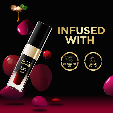 FACES CANADA Comfy Matte Pro Liquid Lipstick - Brick Brown 08, 5.5 ml | 10HR Longstay | Intense Color | Macadamia Oil & Olive Butter Infused | Lightweight Super Smooth | No Dryness | No Alcohol