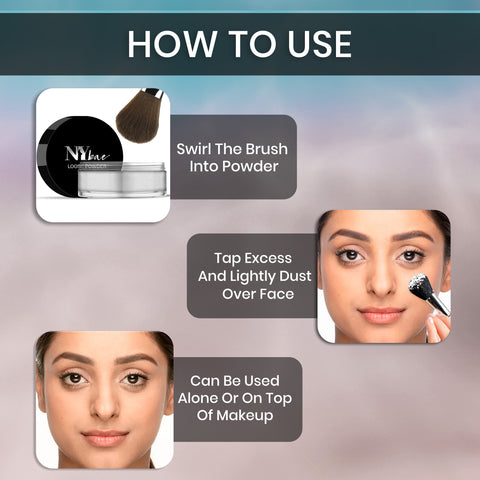 NY Bae Translucent Loose Powder (5.8 gm) | White | Matte Finish | Almond, Jojoba & Sunflower Oils | Makeup Setting Powder | Long Lasting