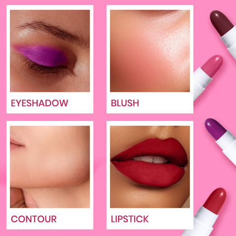 NY Bae 12 In 1 Mini Lip Kit Set (14.4 gm) | Red & Nude Lipstick | Lip Crayon | Lip & Cheek Tint | Lipstick Pallete| Makeup Kit | Lip Kit | Blush - Everyday Empress 02