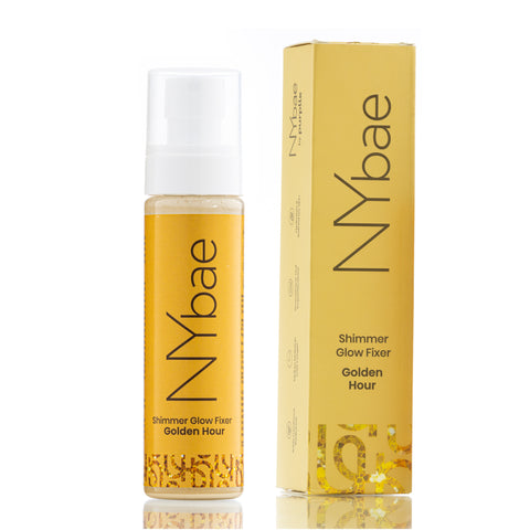 NY Bae Shimmer Glow Fixer - Golden Hour (110 ml) | Setting Spray | Gold Glow | Dewy Korean Skin | Makeup Fixer | Sets Makeup | Strobe Glow | Crease-Free