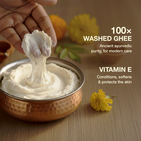 Good Vibes Nourishing Glow Body Lotion with 100× Washed Ghee | 48H Deep Hydration| Intense Hydration | Non-Greasy Moisture | Repairs Dry & Rough Skin | With Vitamin E | Soothes & Softens Skin | Daily Body Care- 200 ml