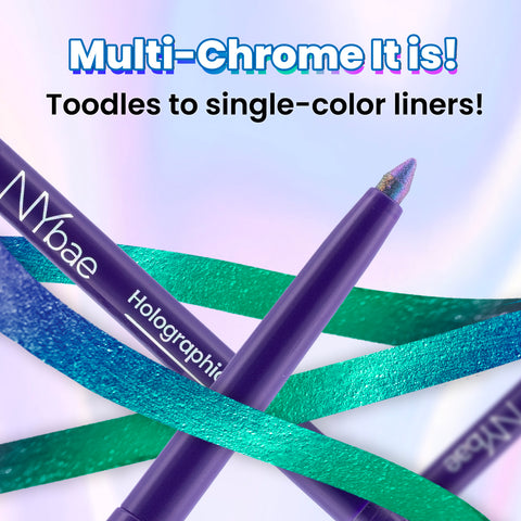 NY Bae Holographic Eyeliner - Aquamarine 01 | Kajal | Waterproof Eyeliner | Long Lasting | Eyeshadow | Pen Eyeliner | Purple Blue Eyeliner | Eye Makeup (0.25 gm)