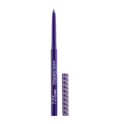 NY Bae Holographic Eyeliner - Aquamarine 01 | Kajal | Waterproof Eyeliner | Long Lasting | Eyeshadow | Pen Eyeliner | Purple Blue Eyeliner | Eye Makeup (0.25 gm)