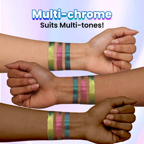 NY Bae Holographic Gel Eyeliner - Pink Chrome 02 | Kajal | Waterproof Eyeliner | Long Lasting | Eyeshadow | Pen Eyeliner | Green Pink Eyeliner | Eye Makep (0.25 gm)