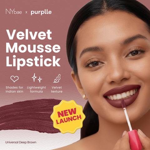 NY Bae Velvet Mousse Lipstick – Brown Girl Brown 10 (6.5 ml)| Velvet Matte Finish | Long-Lasting | Transferproof & Smudgeproof | Ultra Light & Smooth Texture | High Color Payoff