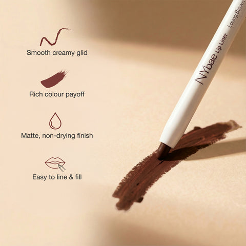 NY Bae 2-in-1 Lip Liner & Lip Colour - Shade - Laung Brown