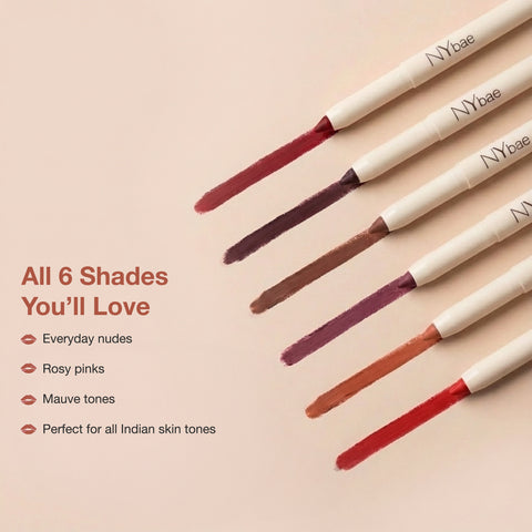 NY Bae 2-in-1 Lip Liner & Lip Colour - Shade- Gulkand