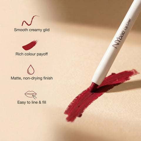 NY Bae 2-in-1 Lip Liner & Lip Colour - Shade- Kashmiri Mirch