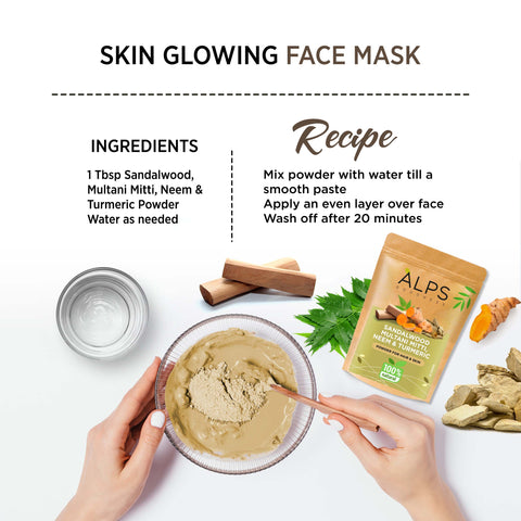Alps Goodness Sandalwood,Multani Mitti,Neem & Turmeric Powder (50 gm)