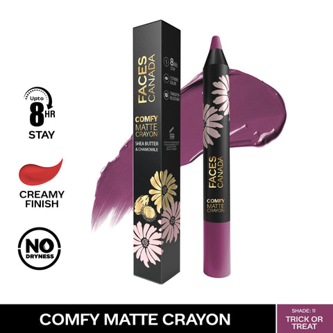 FACES CANADA Comfy Matte Crayon I Creamy Matte I Chamomile & Shea Butter I Alcohol-free I Trick or treat 11 2.8 gm