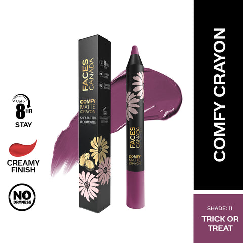 FACES CANADA Comfy Matte Crayon I Creamy Matte I Chamomile & Shea Butter I Alcohol-free I Trick or treat 11 2.8 gm