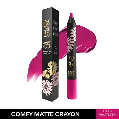 FACES CANADA Comfy Matte Crayon I Creamy Matte I Chamomile & Shea Butter I Alcohol-free I Whatever 10 2.8 gm