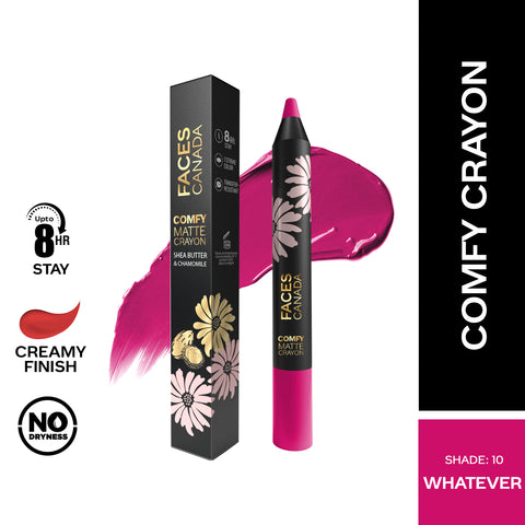 FACES CANADA Comfy Matte Crayon I Creamy Matte I Chamomile & Shea Butter I Alcohol-free I Whatever 10 2.8 gm
