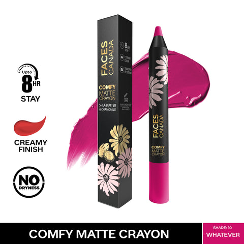 FACES CANADA Comfy Matte Crayon I Creamy Matte I Chamomile & Shea Butter I Alcohol-free I Whatever 10 2.8 gm