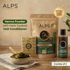 Alps Goodness Henna Powder with Herb-Soaked Hair Conditioner | Henna Powder | Conditioning water | Ready-to-Mix Herbal Henna Kit | Henna for hair | Grey Coverage & Conditioning | No Toxic Chemicals | 50 gm + 150 ml