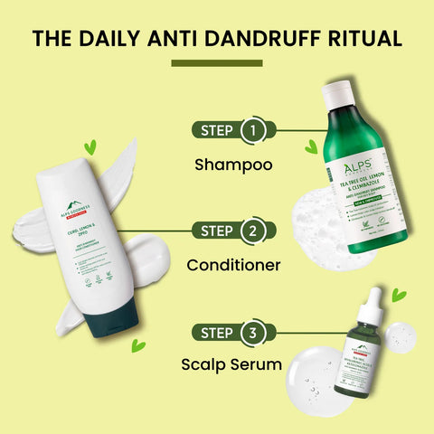 Alps Goodness Tea Tree Oil Lemon & Climbazole Anti-Dandruff Shampoo for Oily Scalp (290 ml) | Silicones & Parabens Free I Gentle & Mild Cleansing Shampoo l Shampoo for Oily Hair & Scalp