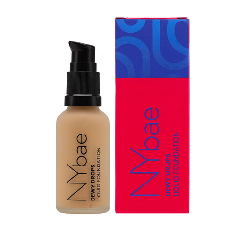 NY Bae Dewy Drops Foundation - Cafe Au Lait 9 (30 ml) | Very Fair Skin | Warm Undertone | Full Coverage | Long Lasting | Non-Transfer