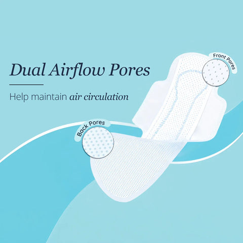 Carmesi Air Feel Sanitary Pads With Dual Airflow Pores - 40 XL Pads With Wide Back | Keeps You Dry Sweat-Free Rash-Free & Comfy | Soft Lightweight & Ultra-Thin | Super-Absorbent Core | Non-Toxic