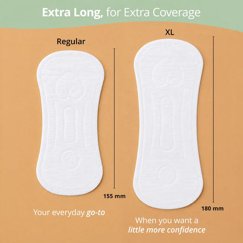 Carmesi XL Panty Liners - Pack of 20 | 180 mm | Extra Coverage | Cushiony Soft Feel | Protection Against Light Spotting, Vaginal Discharge & Incontinence | Keeps You Fresh & Dry All Day | No Phthalates, No VOCs, Unscented