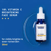 DERMDOC 10% Vitamin C Brightening Face Serum | Dark Spot & Pigmentation Serum | With 0.4% Glutathione Complex Arbutin & Peptides | For Brighter Even-Toned Skin | Hydrating Face Serum | All Skin Types | 30 ml